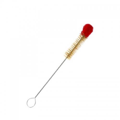 Cepillo Limpieza de Pelo Natural para Bases Mini Rojo - 35 cm